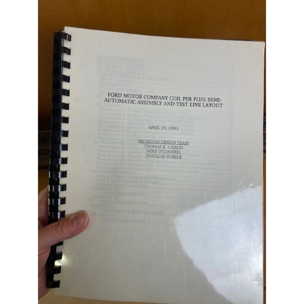 1993 Ford Motor Company Coil Per Plug Assembly Line Layout Engineering Report